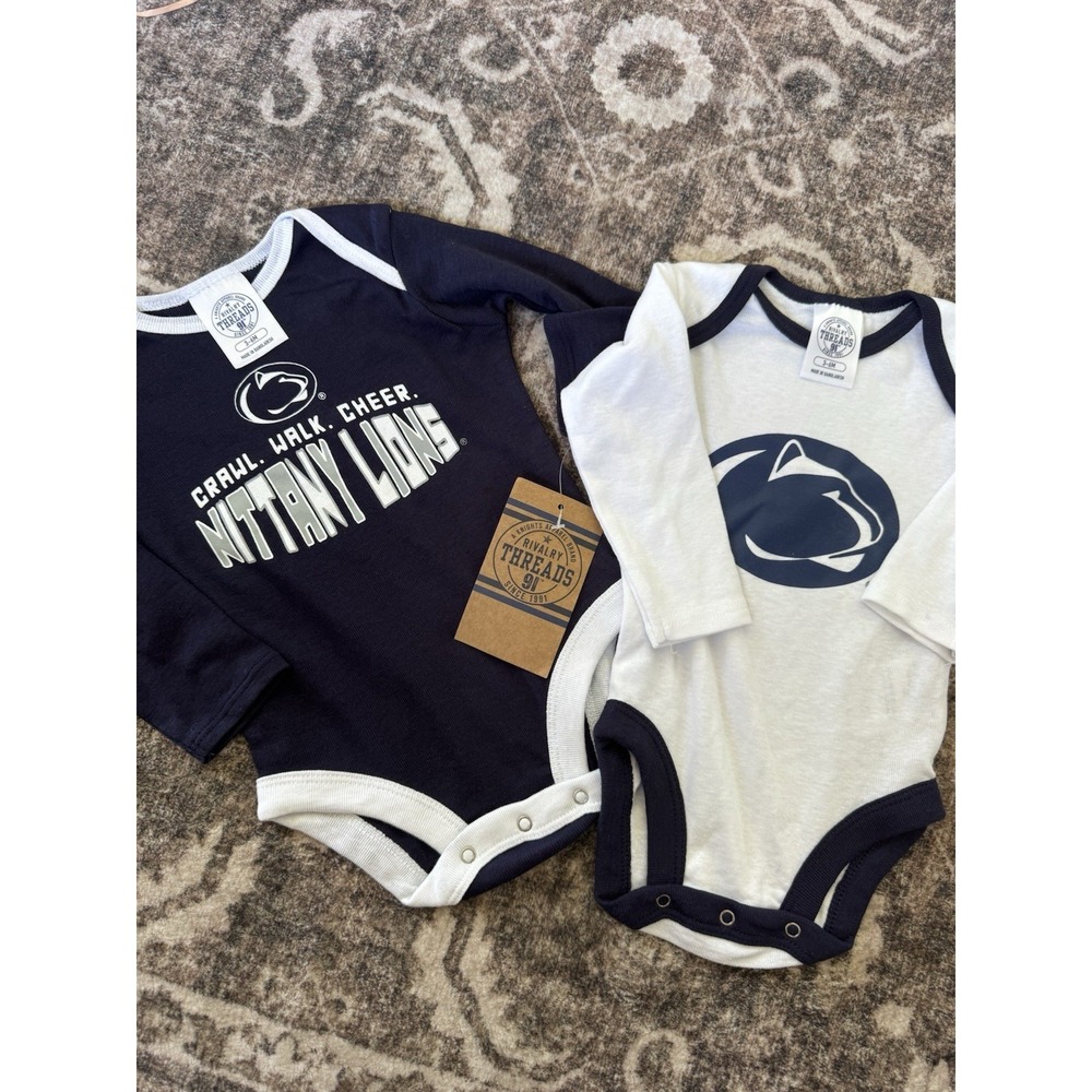 Penn State Nittany Lions Baby Bodysuit 3-6 Months Set Of 2